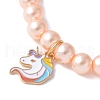 ABS Plastic Imitation Pearl Beads Stretch Bracelets BJEW-JB11584-01-4