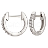 Beebeecraft 1 Pair 925 Sterling Silver with Clear Cubic Zirconia Hoop Earrings EJEW-BBC0001-37P-1