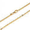 PVD Vacuum Plating 304 Stainless Steel Cable Chain Necklace NJEW-S420-004G-2