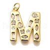 Brass Micro Pave Clear Cubic Zirconia Pendants KK-G521-01G-M-1