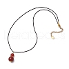 Natural Carnelian(Dyed & Heated) Gourd Pendant Necklaces NJEW-JN05246-02-4