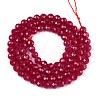 Lab Grown Red Corundum Beads Strands G-E411-40-4mm-2