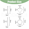 DICOSMETIC 2 Sets 2 Styles Ring & Heart Sterling Silver Toggle Clasps STER-DC0001-10-2