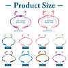8Pcs 8 Colors Gradient Color Adjustable Braided Segment Dyed Nylon Bracelets AJEW-TA0001-31-2