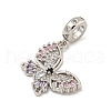 Rack Plating Brass Pave Colorful Cubic Zirconia European Dangle Charms KK-P277-19P-2