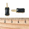 Brass Micro Pave Cubic Zirconia and Natural Black Agate Pendants KK-F892-45G-01-3