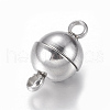 Tarnish Resistant 304 Stainless Steel Magnetic Clasps with Loops X-STAS-K006-5.5mm-04C-2