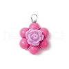 Opaque Resin Rose Pendants PALLOY-JF03755-3
