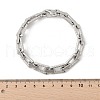 304 Stainless Steel Trapezoid Link Chain Bracelets for Women Men BJEW-F488-68P-5