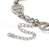 304 Stainless Steel Flat Round Link Chains Bracelets for Men & Women BJEW-D042-01P-3