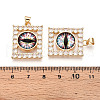 Brass Micro Pave Clear Cubic Zirconia Pendants for Women KK-T070-91A-05-3