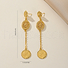 Hollow Flower with Coin Brass Tassel Stud Earrings VS6437-2