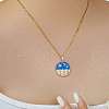 Elegant Brass Marine Blue Enamel Wave Sun Moon Pendant Necklaces WB9731-2-3