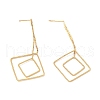Rack Plating Brass Double Rhombus Long Dangle Stud Earrings for Women EJEW-C028-04G-1