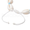 Natural Cowrie Shell & Alloy Charm Beaded Braided Bead Bracelets for Women BJEW-JB11905-5