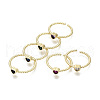 Mother's Day Rings Brass Micro Pave Cubic Zirconia Cuff Rings RJEW-T016-12G-NF-1