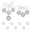 2Pcs 2 Styles Flat Round Alloy Pendant Decorations HJEW-AB00453-1