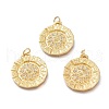 Brass Micro Pave Clear Cubic Zirconia Pendants ZIRC-Q023-13G-2