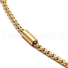 PVD Vacuum Plating 304 Stainless Steel Column Beaded Link Chain Necklace NJEW-K254-04G-2