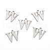 304 Stainless Steel Alphabet Charms STAS-H122-W-P-2