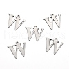 Tarnish Resistant 304 Stainless Steel Alphabet Charms STAS-H122-W-P-2
