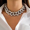 Chunky Aluminum Curb Chain Necklaces for Women NJEW-K261-01B-P-1