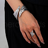 Leaf Alloy Cuff Bangle & Cuff Ring Sets FS-WGCE308-01-3
