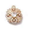 Brass Micro Pave Clear Cubic Zirconia Pendants KK-C062-058G-1