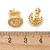 Brass Micro Pave Clear Cubic Zirconia Stud Earrings EJEW-D305-12G-4