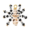 Halloween Theme Dyed Synthetic Turquoise & Glass Seed Beads Pendants PALLOY-MZ00774-03-3