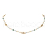 Clover Ceylon Glass Seed Beads Beaded Necklaces NJEW-JN04941-1
