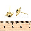 Star Brass Micro Pave Cubic Zirconia Stud Earrings EJEW-G433-01G-01-5