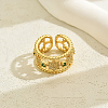 Brass Micro Pave Cubic Zirconia Cuff Rings for Women BT9410-5