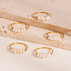 French Style Freshwater Pearl Stainlee Steel Finger Rings for Women OM4825-4