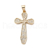 Brass Micro Micro Pave Clear Cubic Zirconia Pendants KK-A212-01B-G-1