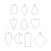 10Pcs Alloy Open Back Bezel Pendants PALLOY-YWC0002-02S-1