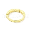 Rectangle & Flat Round Brass Micro Pave Clear Cubic Zirconia Adjustable Rings RJEW-G309-20G-3