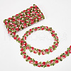 3D Flower Embroidery Polyester Lace Trim SRIB-WH0011-141D-7