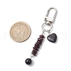 Heart Round Natural Obsidian Pendant Decorations HJEW-JM03194-01-3