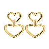 Rack Plating Hollow Heart Brass Stud Earrings EJEW-C116-05G-1