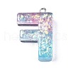 Transparent Epoxy Resin Pendants CRES-S364-002F-2