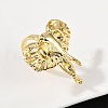 Brass Adjustable Open Cuff Rings for Women RJEW-R032-02G-2