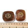 Natural Mixed Stone Rectangle with Chakra Sign Figurines Display Decorations DJEW-K025-02-4