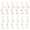 DICOSMETIC 12Pcs 2 Style Brass Micro Pave Clear Cubic Zirconia Tassel Big Pendants FIND-DC0003-49-1