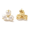 Clover ABS Imitation Pearl Studs Earrings EJEW-K289-05G-1