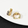 Brass Micro Pave Colorful Cubic Zirconia Hoop Earrings EJEW-S277-09G-B-2