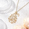 304 Stainless Steel Empty Macrame Pouch Star Moon Pendant Cable Chain Necklaces NJEW-JN05282-02-1