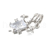 Brass Micro Pave Cubic Zirconia Pendants KK-V008-28P-2