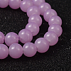 Violet Color Spray Painted Round Imitation Jade Glass Beads Strands X-DGLA-S076-8mm-22-4