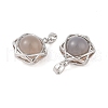 Natural Agate Round Pendants G-M440-04G-P-2